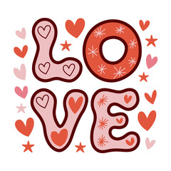 The image is a Valentine's Day card with a heart-shaped letter L and a star