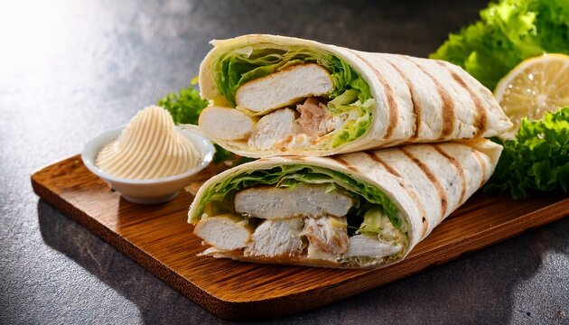 chicken caesar wrap with parmesan