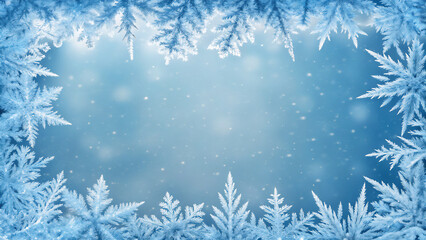 雪景色を飾る冬のフレーム