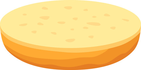 Round burger bun featuring a golden color and inviting texture, displayed from a top view against a white background. Perfectly suited for creating a delicious hamburger