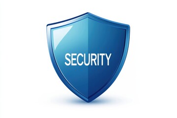 A blue shield representing security features bold text that clearly states SECURITY