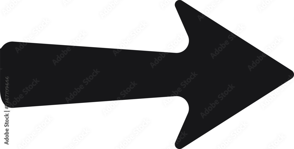 Poster simple black arrow pointing right, serving as a clear indicator of direction and effectively highlig