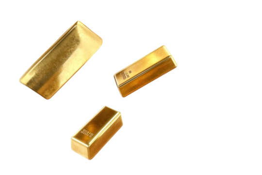 gold bars isolated on white background