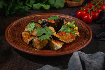 Crispy Fried Eggplant with Fresh Herbs and Spices