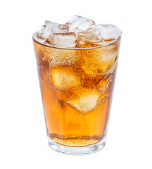 Refreshing Iced Brown Soda Drink in Glass