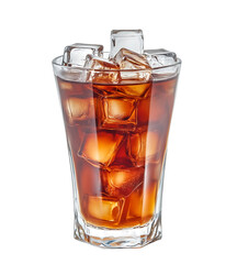 Refreshing Iced Cola Drink in Glass with Ice Cubes