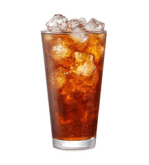Refreshing Iced Cola Drink in Glass Close up