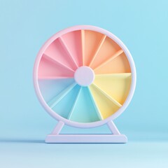 Obraz premium colorful pastel wheel on light blue background