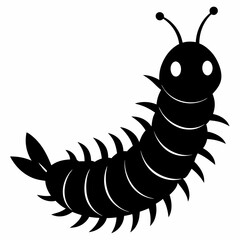 Caterpillar vector silhouette black design white background