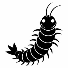 Caterpillar vector silhouette black design white background