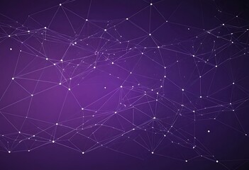 Fototapeta premium Interconnected Network Abstract on Violet Backdrop, Futuristic Connection