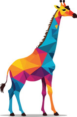 Colorful Giraffe Illustration vector design, Giraffe logo and icon Design, Giraffe Illustration vector design