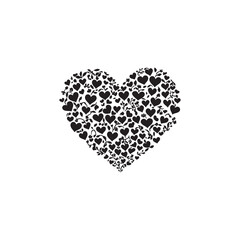 Valentine's Day Heart Vector – Black and White Edition