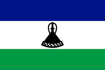 Lesotho flag original color and proportions