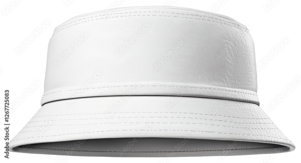 Poster pixelated white bucket hat isolated on transparent background in minimal style