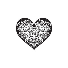 Valentine's Day Heart Vector &ndash; Black and White Edition
