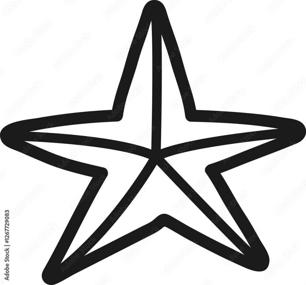 Poster simple black and white five pointed star shines bright, radiating with a bold and graphic design, pe