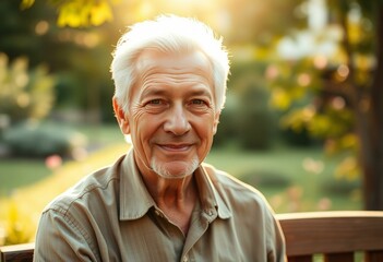 Outdoor portrait of a 65-year-old male