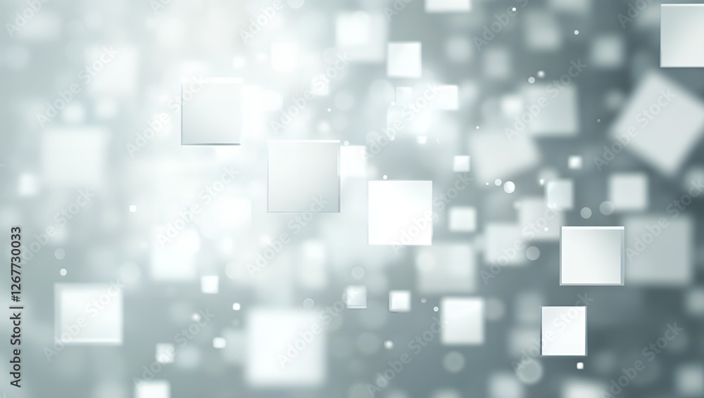 Aufkleber abstract grey background with floating cubes digital technology design