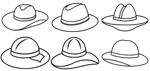 hat  Coloring Page Printable Line Art Drawing