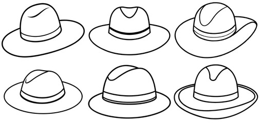 hat  Coloring Page Printable Line Art Drawing