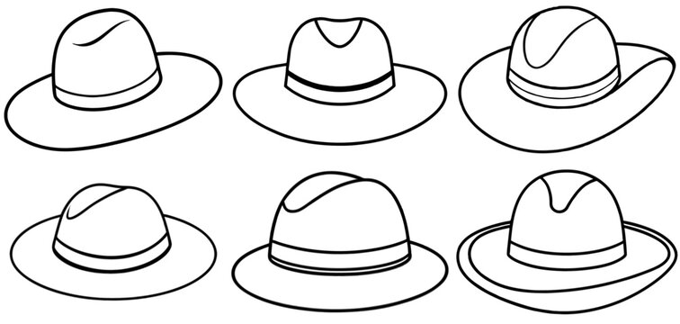 hat  Coloring Page Printable Line Art Drawing