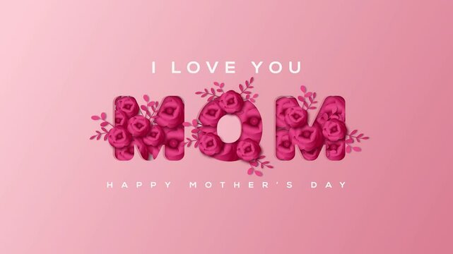 happy mother's day illustration - love - mom animation 4k