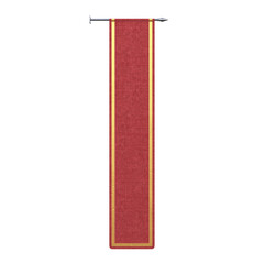 Red Banner, 3d illustration Isolated on white background