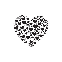 Valentine's Day Heart Vector – Black and White Edition