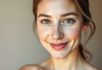 Naklejka premium Natural light portrait of a woman with a relaxed expression