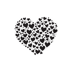 Valentine's Day Heart Vector – Black and White Edition