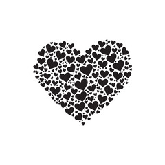 Valentine's Day Heart Vector – Black and White Edition