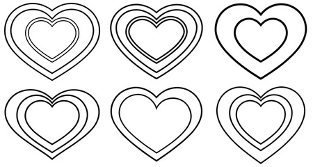 Heart shaped Coloring Page Printable Line Art Drawing