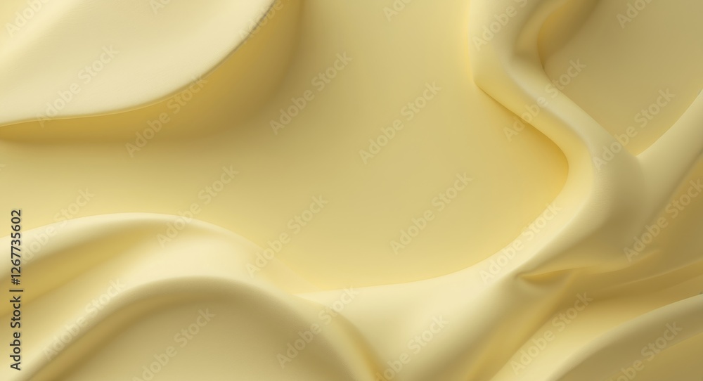 Poster smooth yellow fabric texture with soft folds and waves suitable for backgrounds and design purposes 