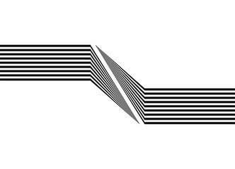 Modern vector pattern of sharp black parallel lines on white background in retro style. Trendy design element.  Vector striped background.