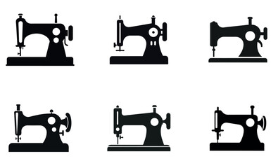 Vintage Sewing Machine Silhouettes for Design Elements