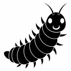 Caterpillar vector silhouette black design white background