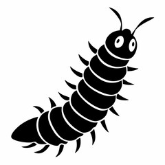 Caterpillar vector silhouette black design white background