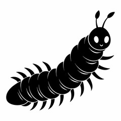 Caterpillar vector silhouette black design white background