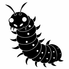 Caterpillar vector silhouette black design white background