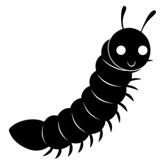 Caterpillar vector silhouette black design white background