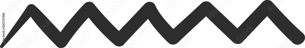 Poster simple horizontal seamless repeating zig zag pattern with rounded corners creating a wavy line effec
