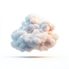 fluffy white cloud on white background