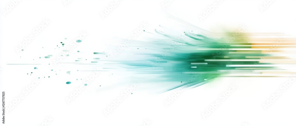 Poster a vibrant, abstract design featuring dynamic lines and splashes of color, suggesting movement and en