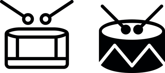 Drum Icon Design Vector Symbol Set – Percussion Instrument Graphics