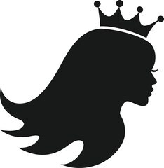 Elegant Silhouette of a Woman with a Crown