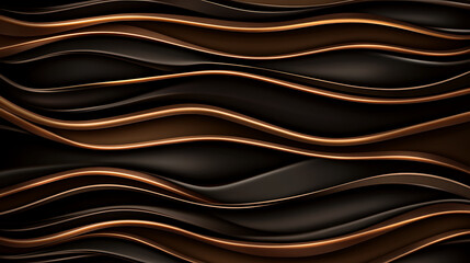 Obraz premium Elegant Abstract Black Fabric with Copper Waves Decorative Backdrop Design Artistic Style