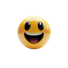 Fototapeta premium 3D Render of a Happy Smiley Face Emoji with Blush