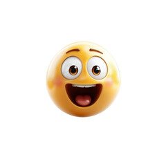 Fototapeta premium 3D Render of a Joyful and Excited Emoji, Big Laugh, Happy Face