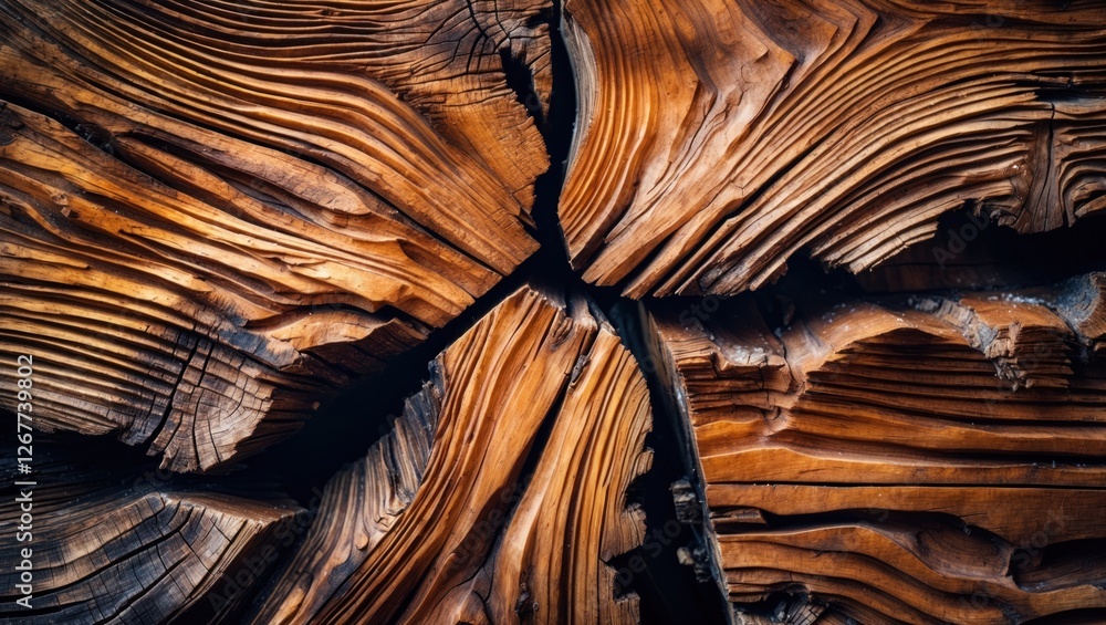 Poster close-up view of rustic wooden surface with natural texture and detailed grain patterns, highlighted